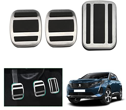 GAFAT Kompatibel mit Peugeot 3008 5008 SW GT Hybrid 2016-2023 2024 Pedale für Gas und Brems, Peuge0t 3008 2023 P84 Pedalkappen Abdeckung Pedale Abdeckplatte Fußrasten [Schaltgetriebe]