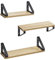 VASAGLE Étagère Murale, Tablette Flottante, Lot de 3, 2 Façons de Montage, 30/35/40 cm, pour Salon, Cuisine, Bureau, Salle de Bain, Couleur Chêne et Noir Mat LWS033B11