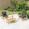 Yolola Table de jardin en bambou - Table basse d'extérieur - Table de terrasse - 90 x 55 x 37 cm - Ensemble de meubles de jardin en bambou