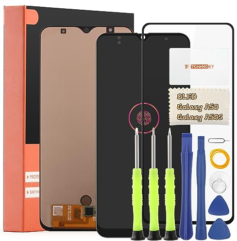 TGHongKy OLED Ecran pour Samsung Galaxy A50/A50s Complet Écran Remplacement Tactile Digitizer Assembly pour Samsung Galaxy A50/A50s LCD avec Kit De Réparation(Noir, OLED