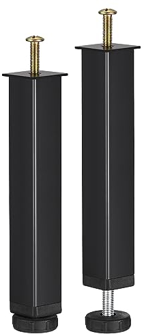 sourcing map Bettrahmen-Stützbeine, höhenverstellbar, Ersatz-Bettrahmen, Mittelrahmen, Lattenfüße, 200 mm - 220 mm, Schwarz, 2 Stück