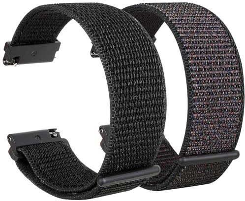 Parsonver 22mm Nylon Armband 2 Stück Kompatibel mit Samsung Galaxy Watch 3 45mm/Galaxy Watch 46mm/Gear S3 Classic/Frontier, LW11/ SPROD1 Smartwatch-Armband, Sport Uhrenarmband für Damen Herren