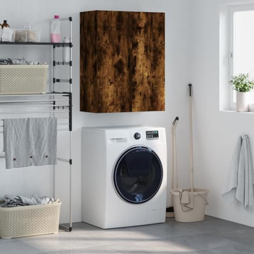 Hovothy Wandschrank 69,5x34x90 cm KüchenschrankHängeschränke Fürs Bad Badhänge Schrank Küchenschrank Hängend Wohnzimmer Hängeschrank Schlafzimmer Räuchereiche