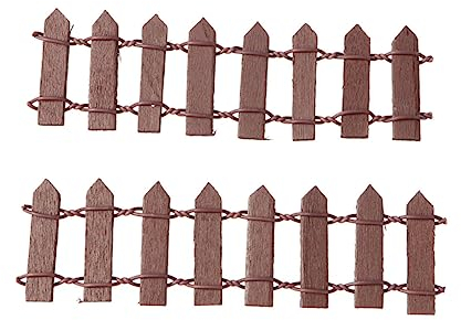 Amosfun 10st Pflanzendekor Holzmöbel Heimdekorationen Lattenzaundekoration Der Zaun Bonsai-ornament Weihnachtsdekorationen Kunsthandwerk Weide Puppenhaus Vorgarten Weihnachtsbaum Hölzern