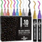 STATIONERY ISLAND Kreidestifte für Tafel Abwaschbar, Kreidestifte für Fenster, 10 Metallic Farben Kreidemarker für Glas & Tafeln, Fensterstifte