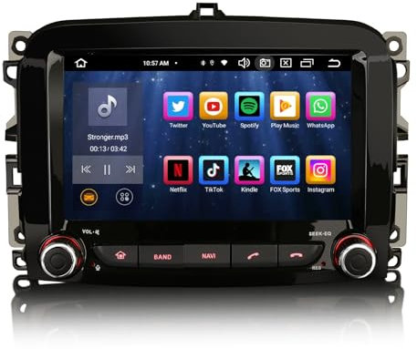 GONFEN 7 Zoll IPS Bildschirm Acht-Kern Android 13 GPS DAB+ Autoradio Für Fiat 500L (2012-2017) mit Navigation DSP WiFi 4G Bluetooth 5.0 Wireless CarPlay Android Auto Canbus SWC 4GB + 64GB TPMS USB DVR