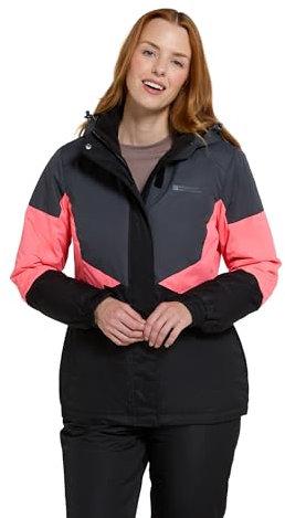Mountain Warehouse Womens Ski Jacket & Pants Set - Padded Insulation, Snowskirt, Zipped pockets & Adjustable Hood - Best for Autumn, Winter, Outdoors & Travelling Bright Pink Women's Size 12