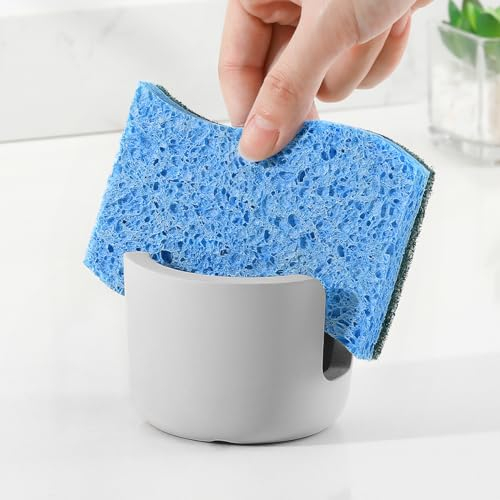 Luxspire Support d'Éponge en Diatomite pour Évier de Cuisine, Porte-Éponge en Pierre à Séchage Rapide, Étagère pour Éponge en Pierre Absorbant l'Eau pour Cuisine et Salle de Bains, Petite - Gris Clair