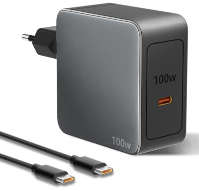 Chargeur MacBook Pro, Chargeur USB-C PD3.0 GaN 100 W Adaptateur Type C avec 1m Câble Prise USB Compact pour MacBook Air M1 M2 13'' 2022 2020 2019 2018,Pad Pro,Phone 15,Sam Sung Galaxy