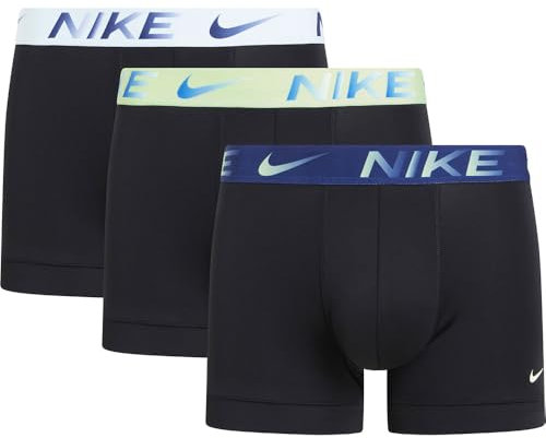 Nike Herren Trunk 3pk Unterwäsche, Blk-Brly VLT/GLCR Be/Be VD Mve Wb, L