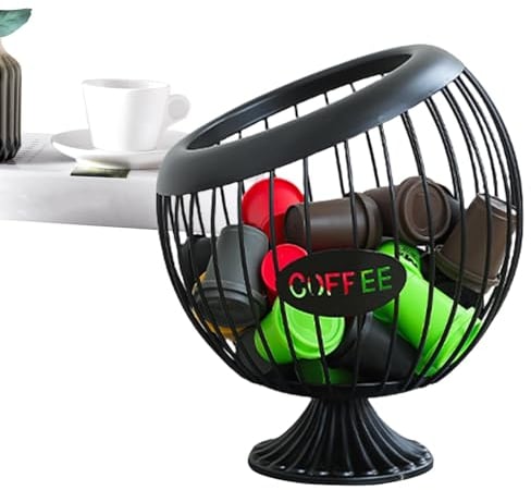 Zestvria Espresso Pod Holder - Metal Organizer Coffee Cup Holders - Sturdy Coffee Cup Basket, Tidy Up Your Coffee Station, Espresso Pod Holder, Metal Organizer Coffee Cup Holders