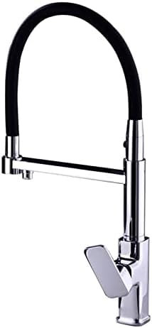 3 Way Kitchen Tap Pull Out Spray Mixer Tap Kitchen Sink Pull Out Spray Black Silicone Hose Kitchen Mixer Taps with Swivel Spout 3 in 1 Water Filter Tap