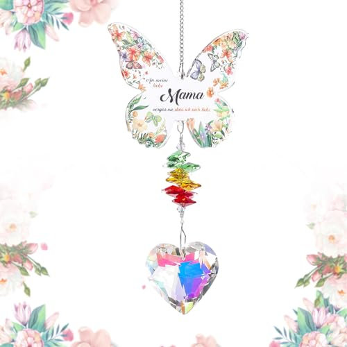 Mama Geschenk von Tochter Sohn, Muttertagsgeschenke für Mama, Kristalle Sonnenfänger Deko Anhänger, Geschenke für Mama zum Muttertag Geburtstag Weihnachten Valentinstag Ostern