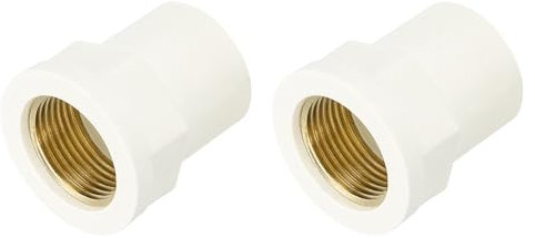 QUARKZMAN 2 Pcs Raccords De Tuyau En PVC, 25mm 3/4 PT Filetage Femelle En Laiton Raccord De Tuyau Adaptateur De Tuyau Pour Plomberie D'égout D'irrigation Domestique, Blanc