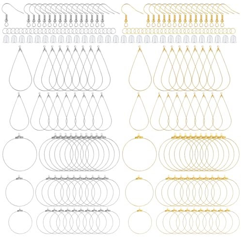 700 Stück Ohrringe Creolen Rohlinge Ohrringe Selber Machen Set Creolen DIY Ohrringen Perlen Schmuckherstellung Zubehör Edelstahl Basteln DIY Zubehör Schmuck