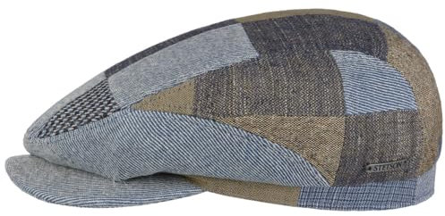 Stetson Laughlin Driver Patchwork Flatcap Made in EU Damen Herren Sommer blau L (58-59 cm)