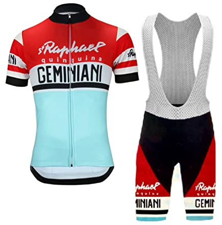 RDCYCLIST Retro-Klassiker Pro Team ST RAPHAEL Radtrikot Set für Herren, atmungsaktives MTB Radtrikot Paddad Trägerhose Trikots (L)