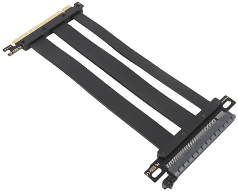 Elprico Câble D'extension PCIe 4.0 X16, Compatible avec les Cartes Graphiques RTX 4090 (Ti) et 8900 (XT). Adaptateur 180 Degrés pour Port D'extension de Carte Flexible Haute Vitesse PCIe (50cm)