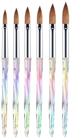6Pcs/Set Acrylic Powder Brushes Kolinsky Sable Brushes New Nail Art Brush Set