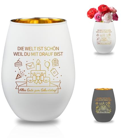 LIHIQIYA Geburtstagsgeschenk für Frauen, Windlicht mit Gravur, Teelichthalter mit Gravur Glas, Personalisiertes Windlicht Geburtstag Geschenke für Kollegen Tante Freunde Schwester Mama Lehrer