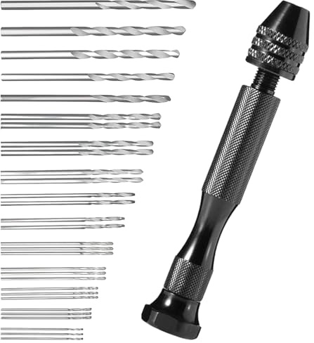 31Pcs Precision Pin Vise Hand Drill Set with 0.5-3mm Steel Micro Twist Drill Bits for Delicate Manual Work, Electronic Assembly & Model Woodworking Making DIY Jewelry Resin Arts Clay Craft Tools
