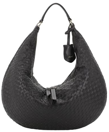 Abro Schultertasche Leather Piuma Weaving Hobo Bag Nana Dark Brown dunkelbraun