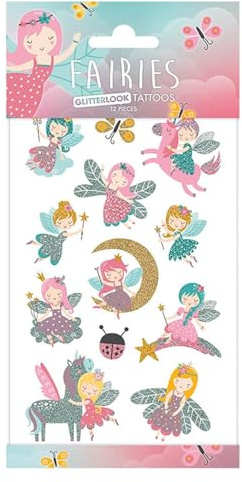 Totum Glitzer Tattoos Feen - temporäre Kindertattoos magisch