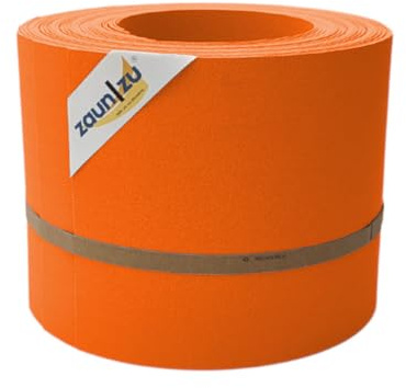 zaun|zu® Premium 10x Einzelstreifen | Sichtschutzstreifen PP für Doppelstabmatten UV-beständiger Sichtschutz | Zaunblende | Made in Germany | leichte Montage Orange,10x 2,55m