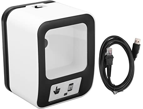 Scanner Codici a Barre Desktop USB, Lettore Barcode Omnidirezionale 1D 2D, Nero - Alta Precisione e Riconoscimento Rapido, Compatibile Linux Android