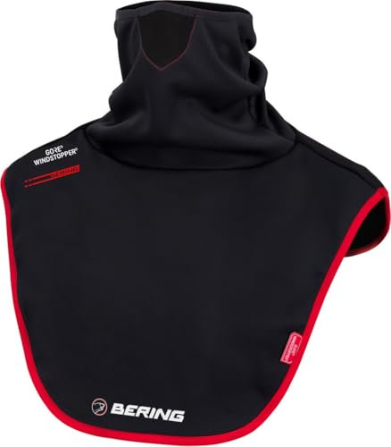 Bering Plastron Maxi tube gore windstopper moto, noir rouge, Taille unique