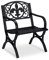 Relaxdays Chaise de Jardin Vintage, Fauteuil avec accoudoirs, Large, Acier, Design Antique, HLP 85,5 x 60 x 56 cm, Noir