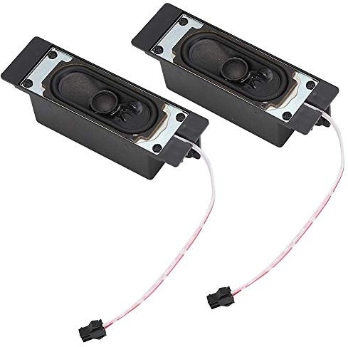 2Pcs TV Speakers, Full Stereo Sound, Strong Bass, 8 ohms 10 Watts, Replacement TV Box Speaker Loudspeaker Sound Amplifier with Red and White Wire for LCD TV