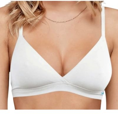 Infiore Reggiseno senza ferretto con coppette estraibili in cotone art. flamenco - 5, Bianco