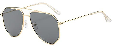 WQZYY&ASDCD Sonnenbrille Herren Damen Frauen Sonnenbrillen Pilot Classic Metallrahmen Brillen Weibliche Verlaufslinse Männer Sonnenbrille-Grau