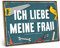 ARTFAVES® Wandbild Holzschild mit Spruch - Ich liebe meine Frau - Werkstatt - Türschild Retro Vintage Deko Bild Geschenk - Papa, Handwerker, witzige Sprüche, Vatertag