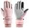 Andiker Winter Damen Skihandschuhe, Winterhandschuhe Warm, wasserdichte Touchscreen Anti Rutsch Snowboardhandschuhe für Skifahren, Laufen und Radfahren (Rosa, one Size)