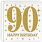 Goldfarbene Geburtstagskarte zum 90. Geburtstag, lasergeschnitten, glitzernd, Geschenk für Mutter, Großmutter, Vater