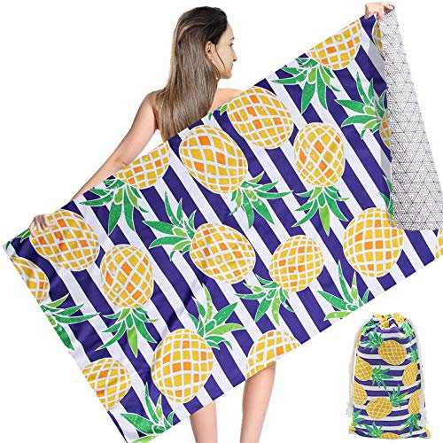 NovForth Strandhandtuch, 180 * 90 cm Mikrofaser Strandtuch mit Tasche, Schnelltrocknende Sporthandtücher, Reisehandtuch Saunahandtuch, Tragbares Badetuch Groß für Reise, Strand, SPA, Sauna