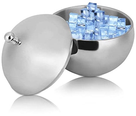 Seau à Glace Isotherme, Acier Inoxydable Double Paroi Isolation Seau à Glace Conteneur, Seau a Glacon Seau a Champagne Seau Avec Couvercle, 2000ml