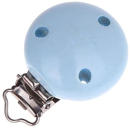 Pince Attache Tetine Clip Attache Tetine Bois Accroche Tétine Bois Kit Attache Tetine Bois Attache Sucette Bois Prenom (bleu ciel)