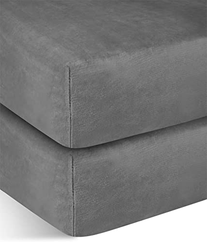 normani 2 weiche Flanell Spannbettlaken mit Cashmere Touch und 35 cm Steghöhe - Bettlaken aus Jersey Fleece - warmes Winter Spannbetttuch Laken Farbe Anthrazit Größe 90-100 cm x 200 cm