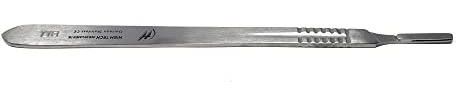Scalpel Handle #4 Long Stainless Steel Knife, Blade Holder with Measurement Scale 0-6cm for Students, DIY Crafts, Repair Equipment Fits Blades No. 20, 21, 22, 23, 24 & 25 Multipurpose Tool