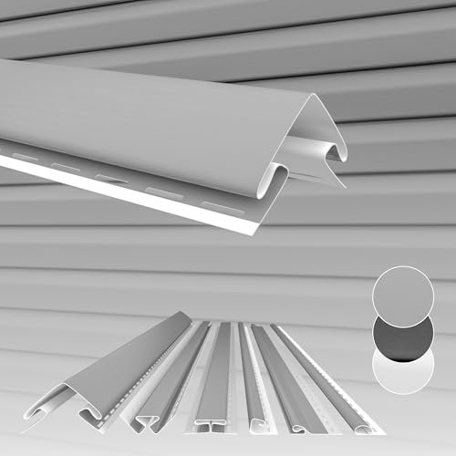 HEXIM Siding Fassadenpaneele außen Fassadenverkleidung wetterfest Kunststoffpanelee PVC-U Verkleidung Außenwand Hausverkleidung UV-beständig - (Außeneckprofil grau)