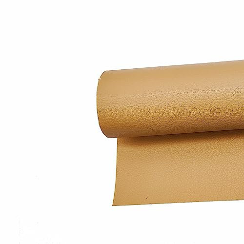 Surriba Kunstleder Selbstklebend, Kunstleder Flicken Lederpatches Eeparaturset für Ledersitz Motorrad Sitzbank Auto Leder Gaming-Stuhl 40 * 120cm Flachsfarbenes Aprikosenbraun