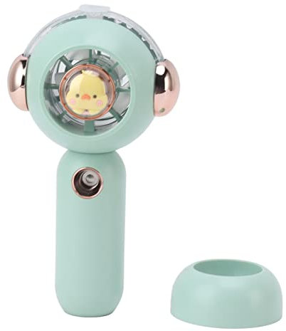 Dpofirs Petit ventilateur brumisateur, fonction atomisation, grand volume d'air, ABS, USB, joli petit ventilateur de poche silencieux pour la maison (vert)
