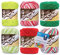 Lily Sugar'n Cream 100% Cotton Yarn 6-Pack Bundle with Bella's Crafts Stitch Markers (Mod Christmas Mix)