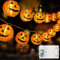 Auting Halloween Lichterkette Batteriebetrieben 6M 20LED Orange Kürbis Lichterkette mit Batterie Halloween Lichterkette für Außen und Innen Halloween Deko