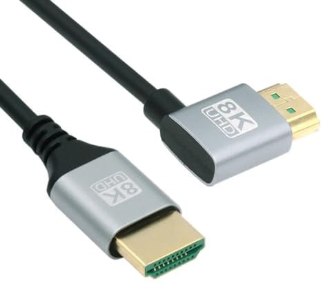 chenyang Cavo HDMI 2.1, HDMI maschio a maschio, ad angolo retto di 90 gradi, 8K a 60 Hz, 4K a 120 Hz, 48 Gbps, ultra alta velocità, placcato oro, 1 m, per TV, monitor, computer