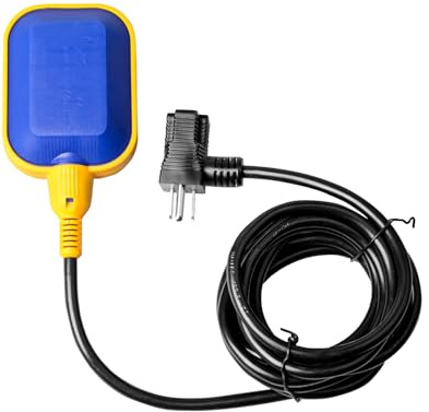 Interruptor de flotador universal con cable para bombas sumergibles – 15 A, 110 – 250 V CA, enchufe, cable de 3 m – ideal para tanques de agua, bombas de aguas residuales, bombas de tanque séptico y