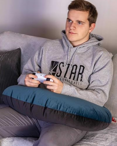 Gamewarez Gamerpad DoubleFace mit Polyesterwatten Füllung, Ergonomisches Armstützkissen für lange Gaming-Sessions, Unterstützung des, Nacken, Handgelenke und Hände - Farbe Petrol, Made in Germany